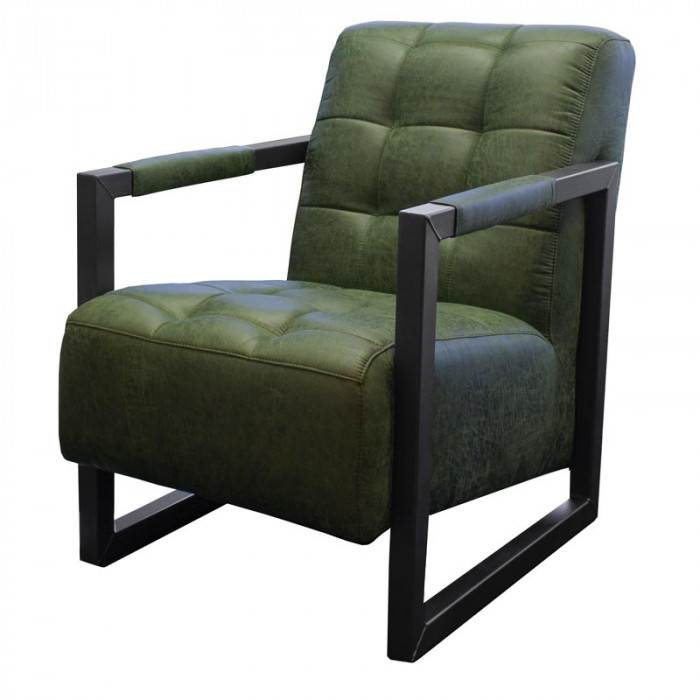 baai Optimistisch Verminderen Industriële fauteuil Salina | Lederlook Missouri groen 10 | 60 cm breed  kopen?