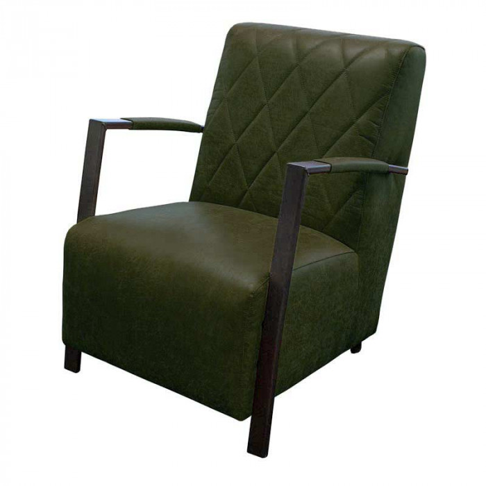 Trekken warm Christendom Industriële fauteuil Isabella | leer Colorado groen 08 | 65 cm breed kopen?