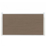 C-Wood Schutting composiet co-extrusie Como vergrijsd bruin met blank aluminium kader (180 x 90 cm)