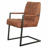 Bo Lundgren Eetkamerstoel - Jupiter - stof Cowboy retro lederlook cognac
