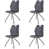Bo Lundgren Eetkamerstoel - Carlos - leer Vintage zwart (4 stuks)