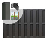 C-Wood Tuinhek set composiet Bari antraciet met antraciet aluminium frame (3,81 mtr)
