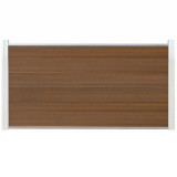 C-Wood Schutting composiet co-extrusie Como teak met blank aluminium kader (180 x 90 cm)