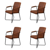 Bo Lundgren Eetkamerstoel - Henry - leer Vintage cognac (4 stuks)