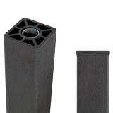Plus Danmark Paal composiet met stalen kern 9 x 9 cm zwart (187 cm) ongepunt (incl. paalkap)
