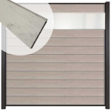 Elephant Schutting composiet Mix & Match bicolorgrijs/ aluminium massief (180 x 180 cm)