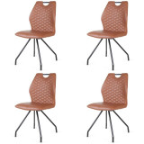 Bo Lundgren Eetkamerstoel - Carlos - leer Vintage cognac (4 stuks)