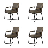 Bo Lundgren Eetkamerstoel - Henry - lederlook Soft groen (4 stuks)