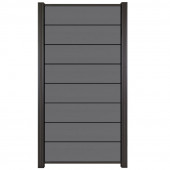 C-Wood Zelfbouw schutting composiet Modular Rock grey met antraciet alu accessoires (90 x 180 cm)