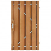 HomingXL Tuindeur hardhout recht met stalen frame (90 x 195 cm)