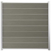 C-Wood Zelfbouw schutting composiet Modular co-ex grijs - wit alu accessoires (180 x 180 cm)