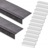 Stepwood Traprenovatie set - rechte trap - 16 treden SPC toplaag Beton zwart