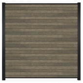 C-Wood Zelfbouw schutting composiet Rhombus Double grijs - zwart alu accessoires (180 x 180 cm)