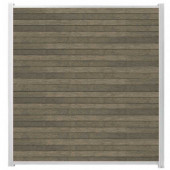 C-Wood Zelfbouw schutting composiet Rhombus Double grijs - wit alu accessoires (180 x 200 cm)