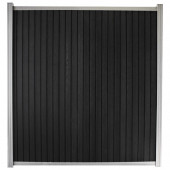 C-Wood Zelfbouw schutting verticaal Rhombus Double zwart - blank alu accessoires (170 x 180 cm)