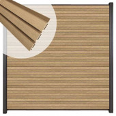 C-Wood Zelfbouw schutting composiet Rhombus Triple teak - antraciet alu accessoires (180 x 200 cm)