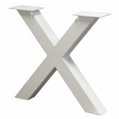 HomingXL Industrieel onderstel X-poot | wit metaal | 10 x 10 cm (2 stuks)