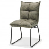 Bo Lundgren Eetkamerstoel - Soft - stof Cowboy retro lederlook Olijfgroen