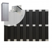 C-Wood Tuinhek set composiet Bari antraciet met blank aluminium frame (7,54 mtr)