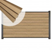 C-Wood Zelfbouw schutting composiet Rhombus Triple teak - antraciet alu accessoires (180 x 90 cm)