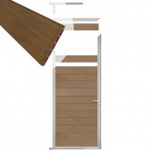 C-Wood Tuindeur aluminium blank frame Mix & Match - composiet bruin gevlamd (90 x 200 cm)