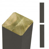 Plus Danmark Tuinpaal vuren 9 x 9 cm ombergrijs ongepunt geschaafd