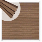 C-Wood Zelfbouw schutting composiet Rhombus Triple bruin gevlamd - wit alu accessoires (180 x 200 cm)