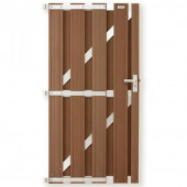 C-Wood Tuindeur composiet Stijl bruin met blank alu frame incl. hang en sluitwerk (100 x 180 cm)