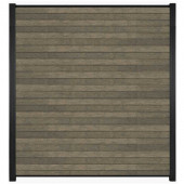 C-Wood Zelfbouw schutting composiet Rhombus Double grijs - zwart alu accessoires (180 x 200 cm)