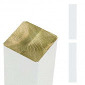 Plus Danmark Tuinpaal vuren 9 x 9 cm wit ongepunt geschaafd