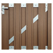 C-Wood Tuinhek poort composiet Stijl bruin met alu frame incl. hang- en sluitwerk (100 x 93,5 cm)