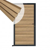 C-Wood Tuindeur aluminium zwart frame Rhombus Triple - composiet teak (90 x 180 cm)