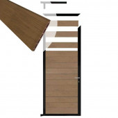 C-Wood Tuindeur aluminium zwart frame Mix & Match - composiet bruin gevlamd (90 x 200 cm)