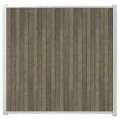 C-Wood Zelfbouw schutting verticaal Rhombus Double grijs - wit alu accessoires (170 x 180 cm)
