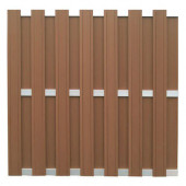 C-Wood Schutting composiet Stijl bruin met blank aluminium frame (180 x 180 cm)
