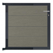 C-Wood Tuinpoort aluminium antraciet frame Modular - composiet co-ex grijs (90 x 90 cm)