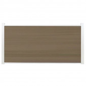 C-Wood Schutting composiet co-extrusie Garda vergrijsd bruin met blank alu kader (180 x 90 cm)