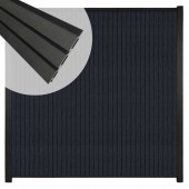 C-Wood Zelfbouw schutting verticaal Rhombus Triple antraciet - zwart alu accessoires (170 x 180 cm)