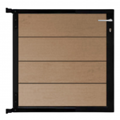 C-Wood Tuinpoort aluminium zwart frame Modular - composiet teak (90 x 90 cm)