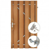 HomingXL Tuindeur hardhout keruing recht met stalen frame (100 x 200 cm) inclusief beslag