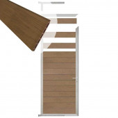C-Wood Tuindeur aluminium blank frame Mix & Match - composiet bruin gevlamd (90 x 200 cm)