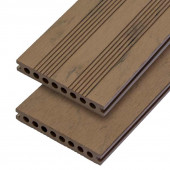 C-Wood Vlonderplank composiet semi massief 2,1 x 14 cm bruin gevlamd (4 mtr) fijne ribbel en vlak