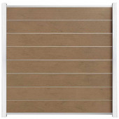 C-Wood Zelfbouw schutting composiet Modular bruin gevlamd - wit alu accessoires (180 x 180 cm)
