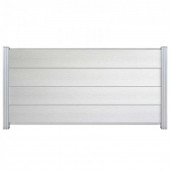 C-Wood Zelfbouw schutting composiet Modular wit - blank alu accessoires (180 x 97 cm)