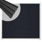 C-Wood Zelfbouw schutting composiet Rhombus Triple antraciet - wit alu accessoires (180 x 180 cm)