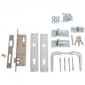 HomingXL Deurbeslag voor tuindeur - Aluminium - complete set met 3 sleutels incl. duim&draadstang