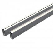 C-Wood Onder- en bovenregel aluminium Mix & Match blank (2 x 2,5 x 180 cm) incl. tie-clips