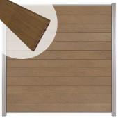 C-Wood Zelfbouw schutting composiet Mix & Match bruinvlam - blank alu accessoires (180 x 180 cm)
