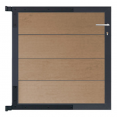 C-Wood Tuinpoort aluminium antraciet frame Modular - composiet teak (90 x 90 cm)