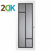Svedex Tweedekans - Binnendeur - Front - FR508 afgelakt - Zwarte glaslatten - Opdek - Rechts - 93x231,5 cm